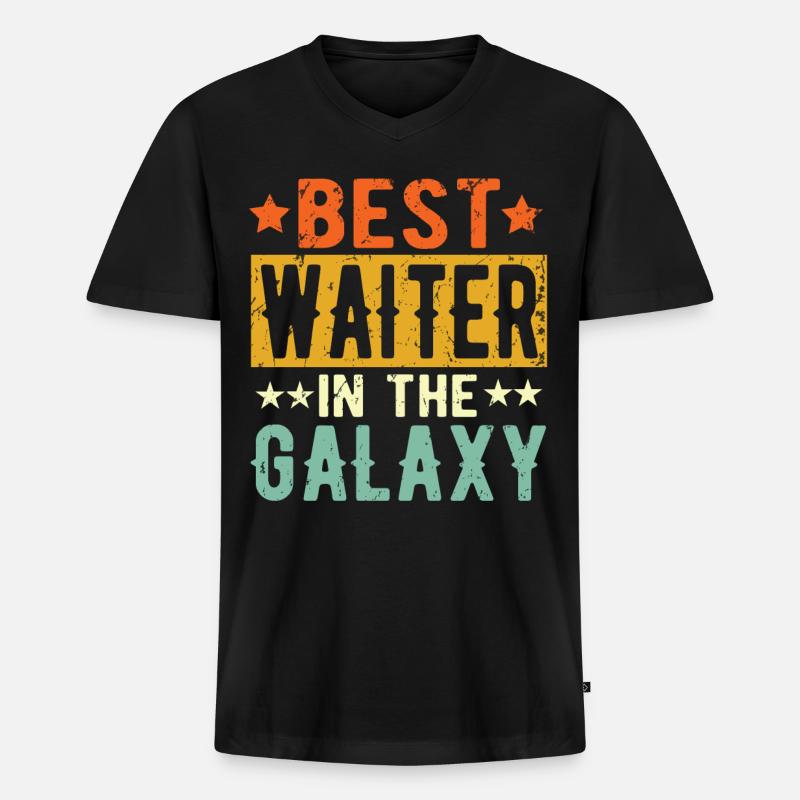 Best Kellner ever Kellner Geschenk - Männer Premium Bio T-Shirt mit V-Ausschnitt - Schwarz