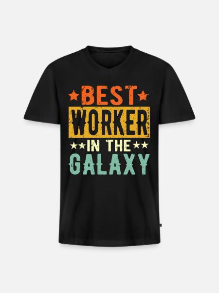 Best Arbeiter ever Arbeiter Geschenk - Männer Premium Bio T-Shirt mit V-Ausschnitt - Schwarz