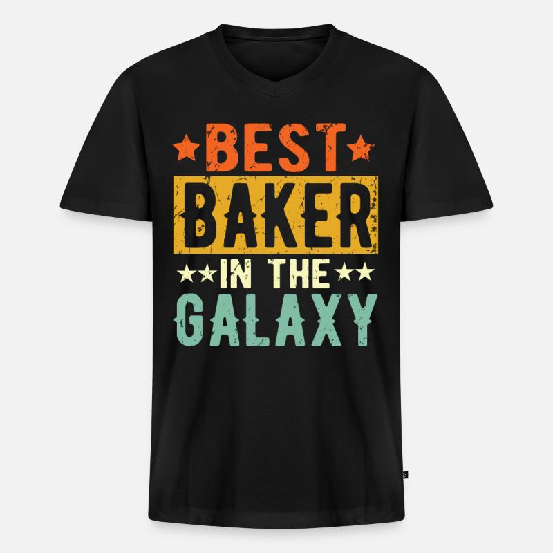 Best Baker ever Baker Gift - Men's Premium Organic T-shirt with V-neck - black