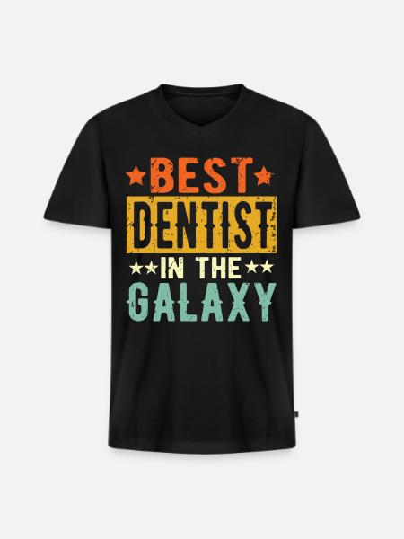 Best Dentist ever Dentist Gift - Men's Premium Organic T-shirt with V-neck - black
