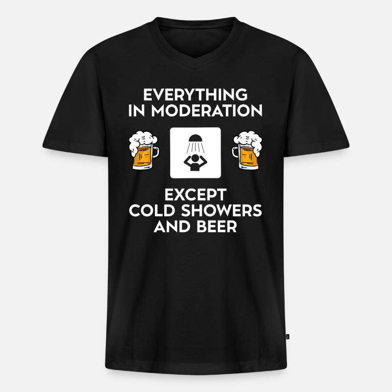 Ice bath - Männer Premium Bio T-Shirt mit V-Ausschnitt - Schwarz