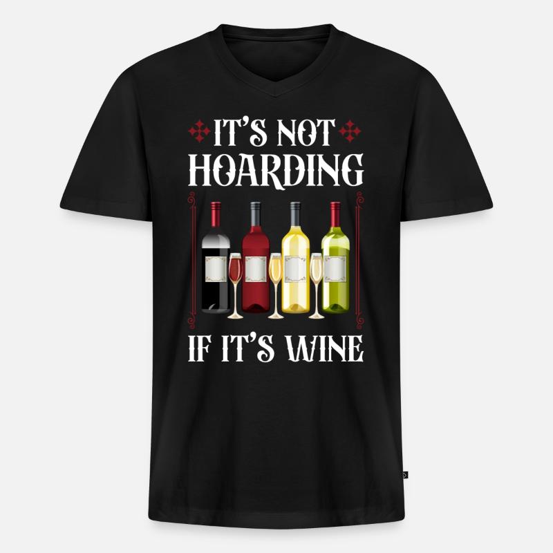 Sommelier Wine Drinking Tasting - Männer Premium Bio T-Shirt mit V-Ausschnitt - Schwarz
