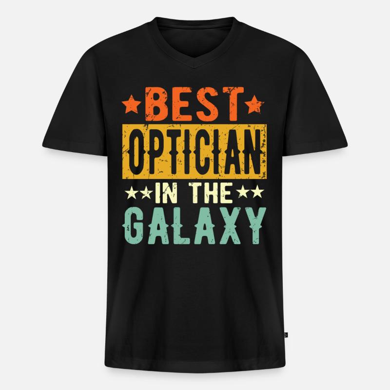 Best Optiker ever Optiker Geschenk - Männer Premium Bio T-Shirt mit V-Ausschnitt - Schwarz