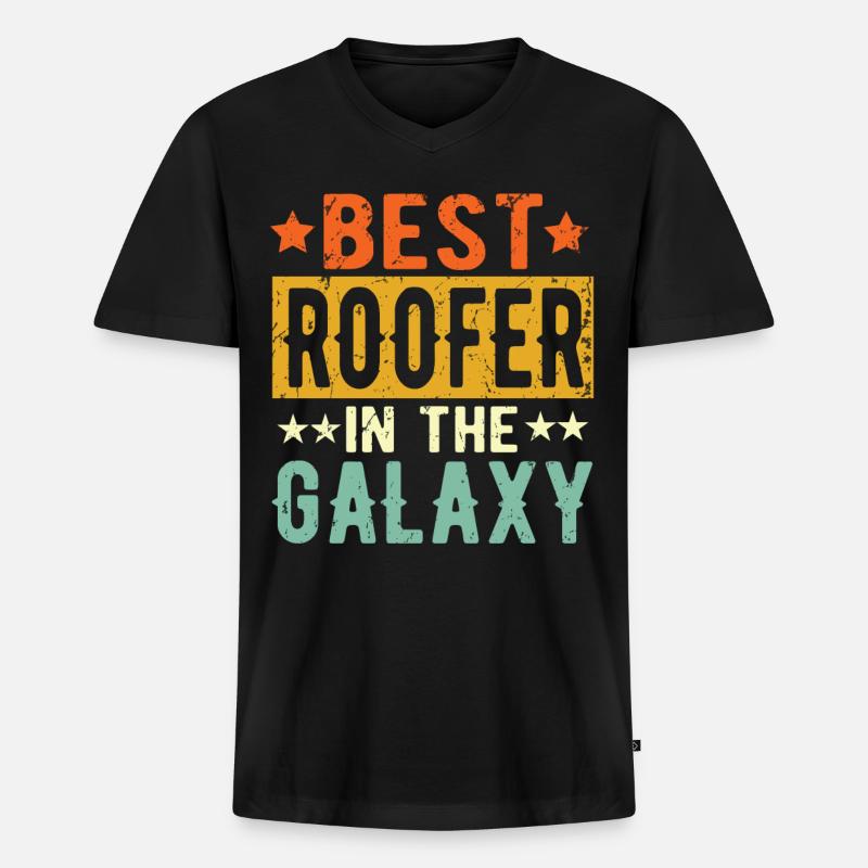 Best Dachdecker ever Dachdecker Geschenk - Männer Premium Bio T-Shirt mit V-Ausschnitt - Schwarz