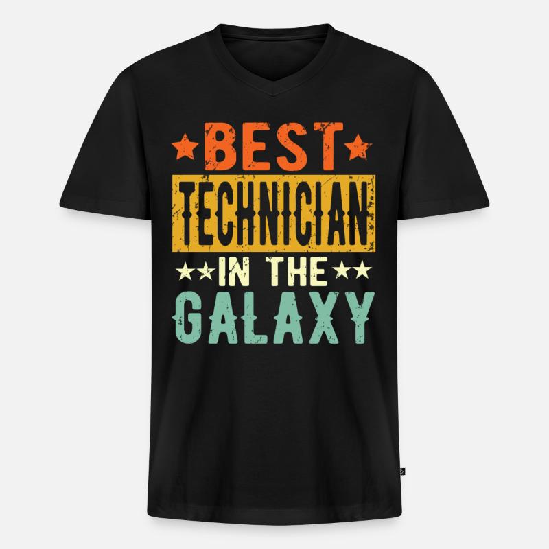 Best Techniker ever Techniker Geschenk - Männer Premium Bio T-Shirt mit V-Ausschnitt - Schwarz