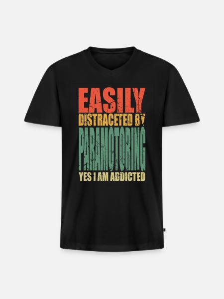 Paramotoring Spruch lustig - Männer Premium Bio T-Shirt mit V-Ausschnitt - Schwarz