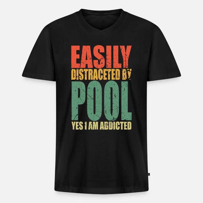 Pool Spruch lustig - Männer Premium Bio T-Shirt mit V-Ausschnitt - Schwarz