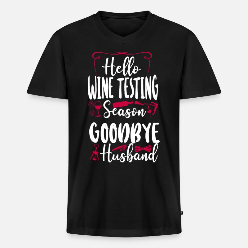 Sommelier Wine Drinking Tasting - Männer Premium Bio T-Shirt mit V-Ausschnitt - Schwarz