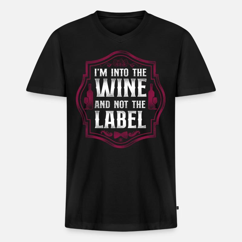 Sommelier Wine Drinking Tasting - Männer Premium Bio T-Shirt mit V-Ausschnitt - Schwarz