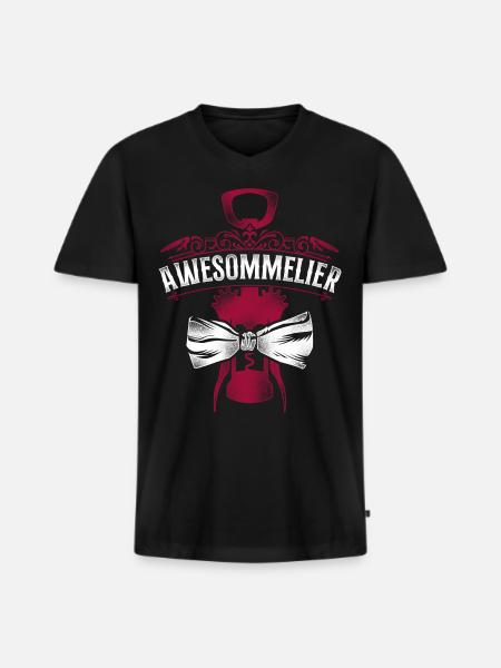 Sommelier Wine Drinking Tasting - Men's Premium Organic T-shirt with V-neck - black