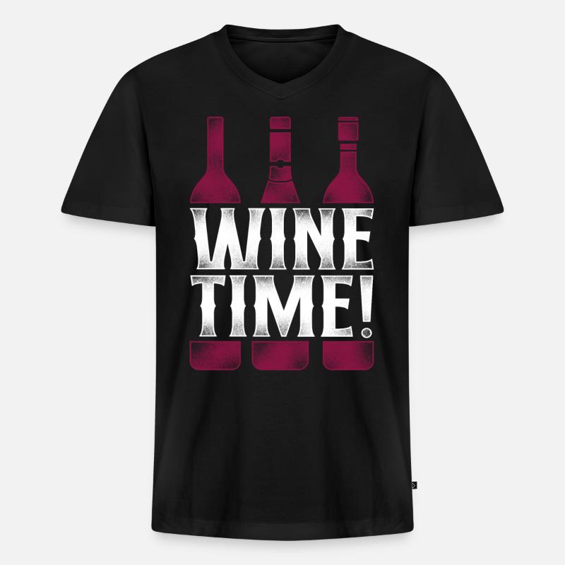 Sommelier Wine Drinking Tasting - Männer Premium Bio T-Shirt mit V-Ausschnitt - Schwarz