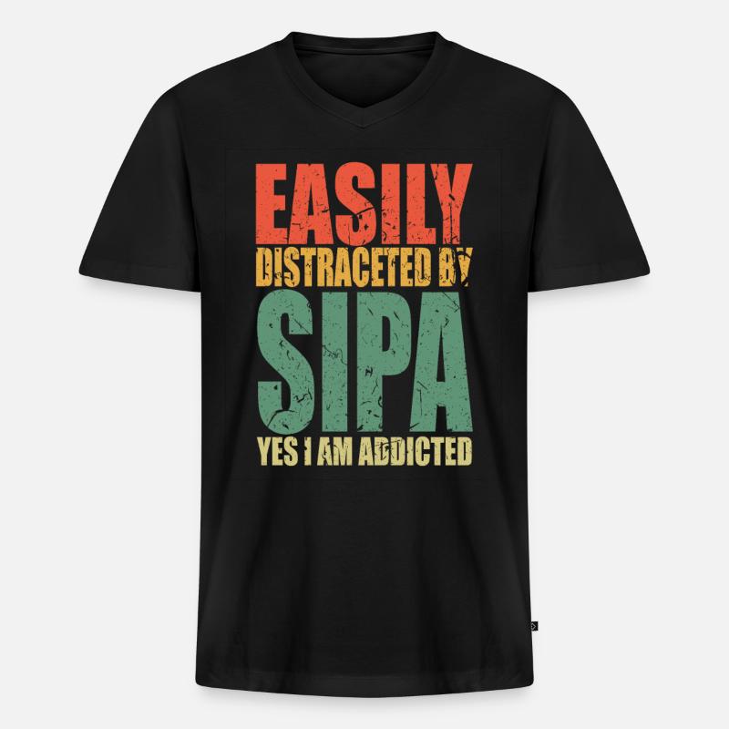 Sipan Spruch lustig - Männer Premium Bio T-Shirt mit V-Ausschnitt - Schwarz