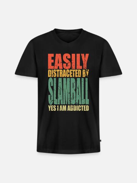 Slamball saying funny - Men's Premium Organic T-shirt with V-neck - black