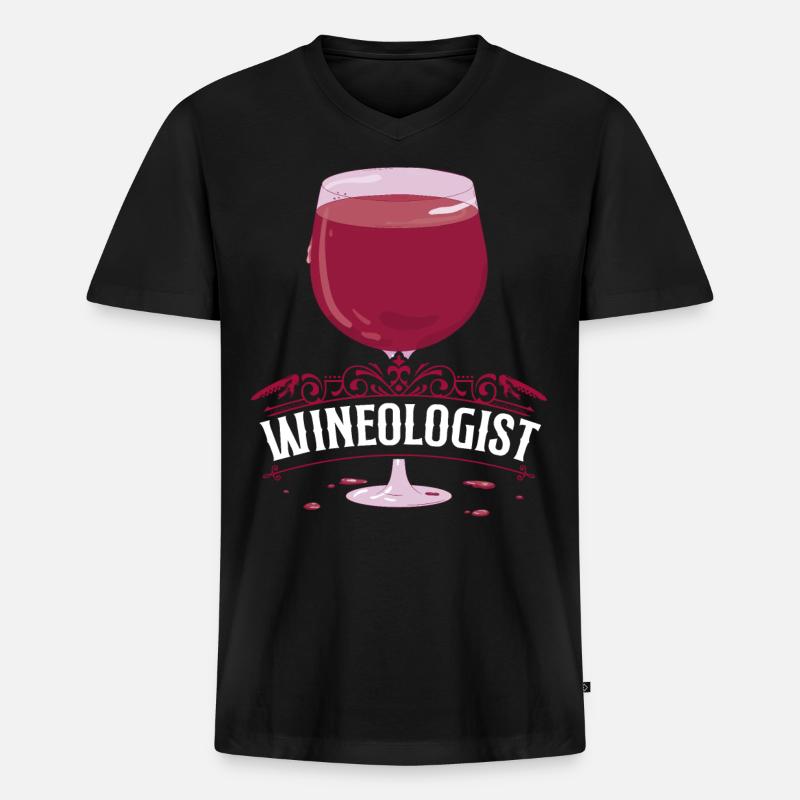 Sommelier Wine Drinking Tasting - Männer Premium Bio T-Shirt mit V-Ausschnitt - Schwarz