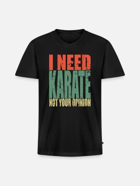 Karate saying funny - Men's Premium Organic T-shirt with V-neck - black