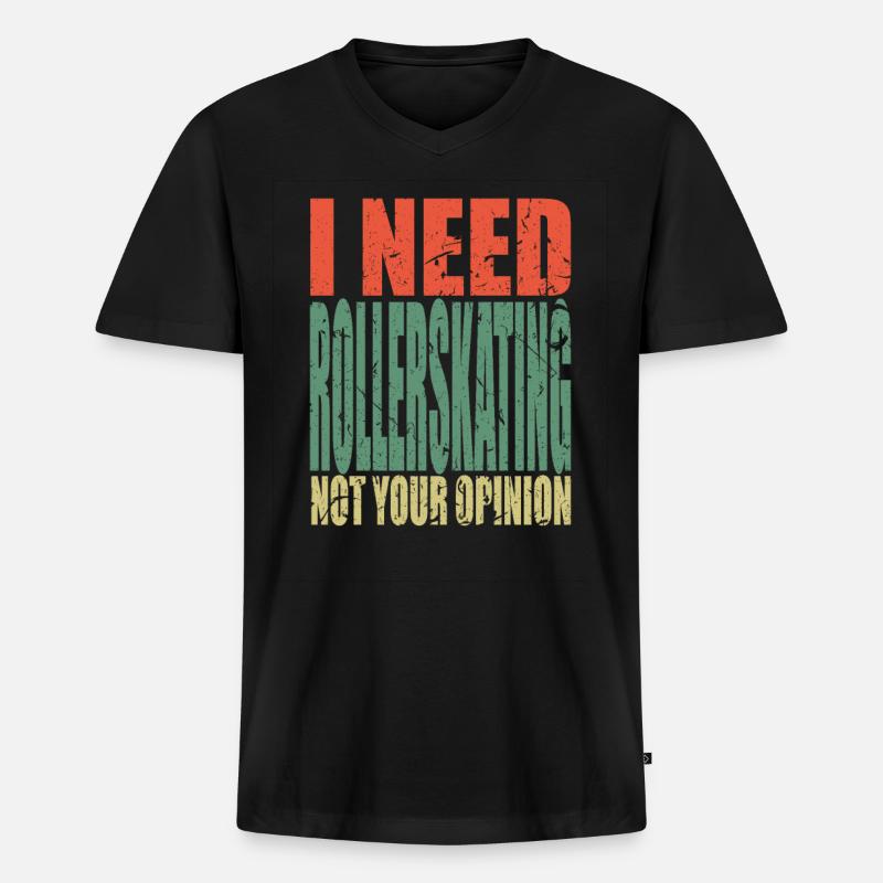 Rollerskating Spruch lustig - Männer Premium Bio T-Shirt mit V-Ausschnitt - Schwarz