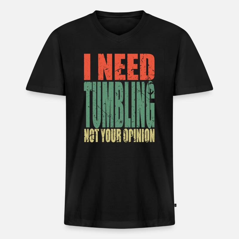 Tumbling Spruch lustig - Männer Premium Bio T-Shirt mit V-Ausschnitt - Schwarz