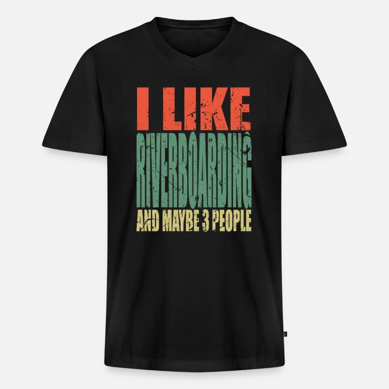 Riverboarding Spruch lustig - Männer Premium Bio T-Shirt mit V-Ausschnitt - Schwarz