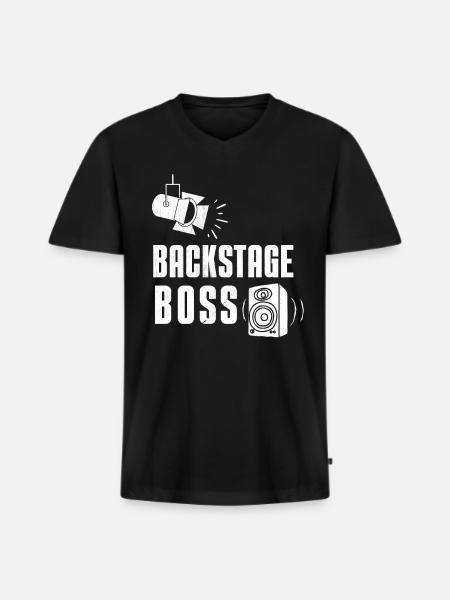 Backstage Boss Event Technician Crew - Men's Premium Organic T-shirt with V-neck - black