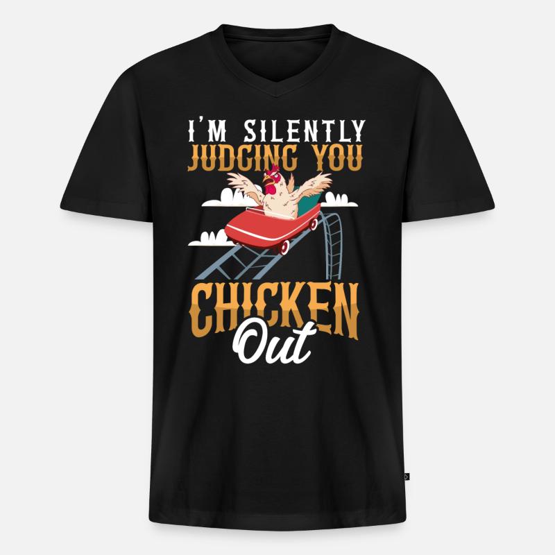 Roller Coaster I'm Silently - Männer Premium Bio T-Shirt mit V-Ausschnitt - Schwarz