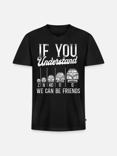 Freight Diesel Train Driver - Men's Premium Organic T-shirt with V-neck - black
