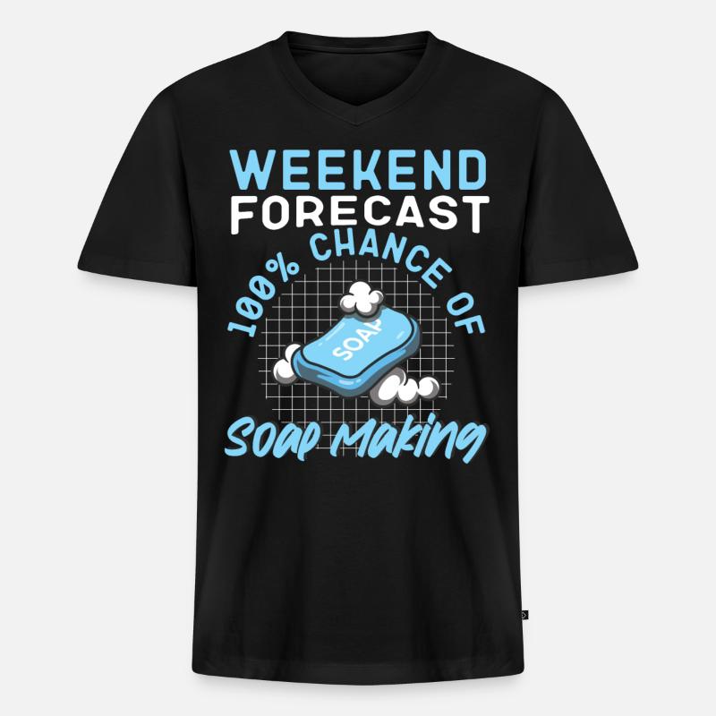 Soap Making Crafting Weekend - Männer Premium Bio T-Shirt mit V-Ausschnitt - Schwarz
