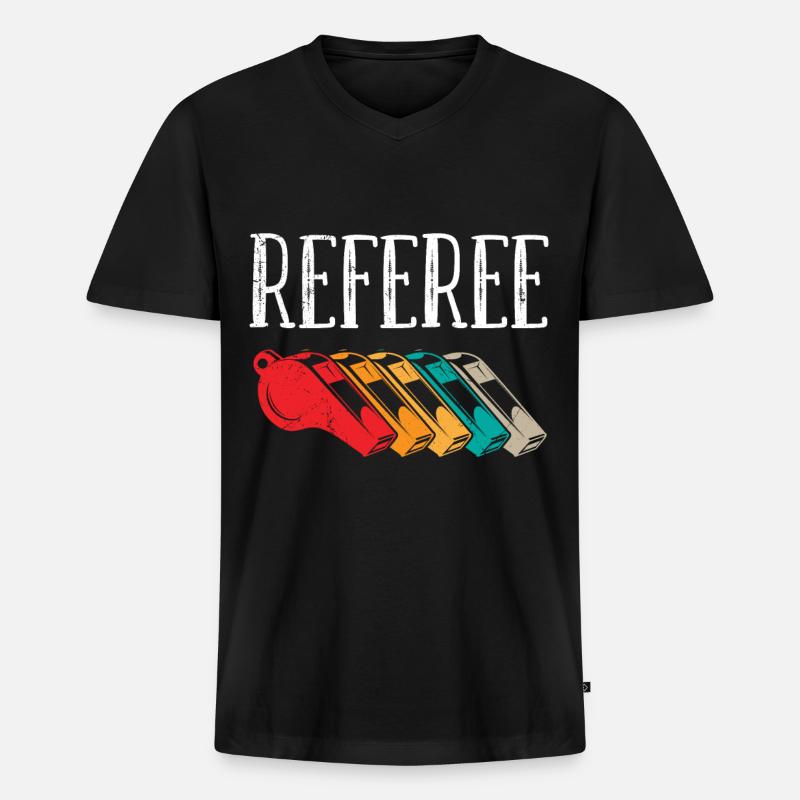 Schiedsrichter Evolution Schiri - Männer Premium Bio T-Shirt mit V-Ausschnitt - Schwarz