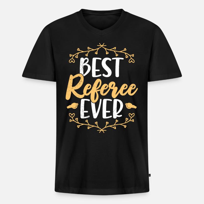 Bester SChiedsrichter - Männer Premium Bio T-Shirt mit V-Ausschnitt - Schwarz