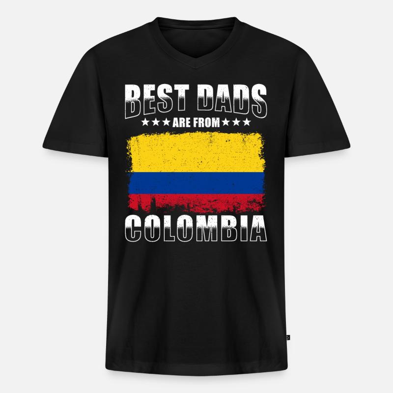 Kolumbianischer Vater - Männer Premium Bio T-Shirt mit V-Ausschnitt - Schwarz