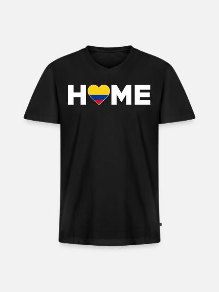 Colombie Patrie Colombie Drapeau - T-shirt encolure en V Premium bio Homme - noir