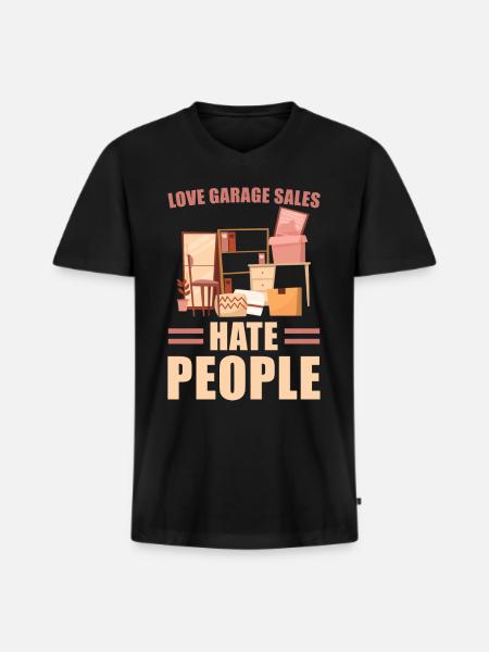 Slogan de vente de garage - T-shirt encolure en V Premium bio Homme - noir