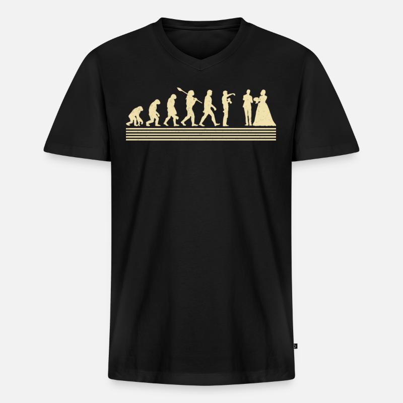 Evolution Des Hochzeitsfotografen - Männer Premium Bio T-Shirt mit V-Ausschnitt - Schwarz