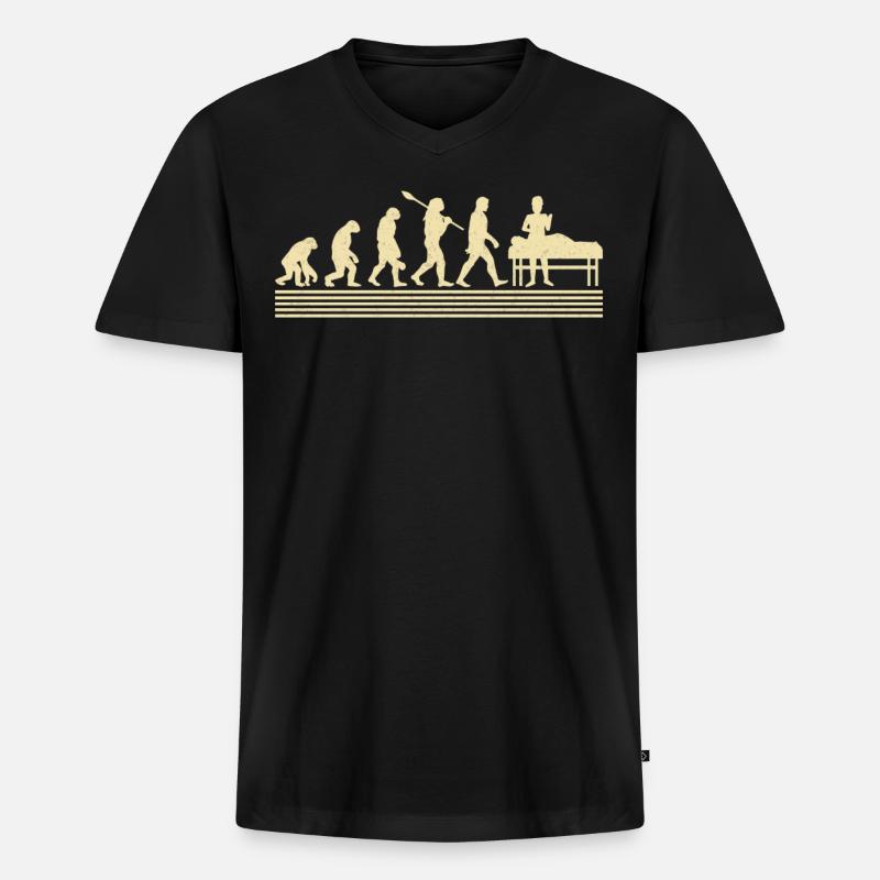 Evolution Des Physiotherapeuten - Männer Premium Bio T-Shirt mit V-Ausschnitt - Schwarz