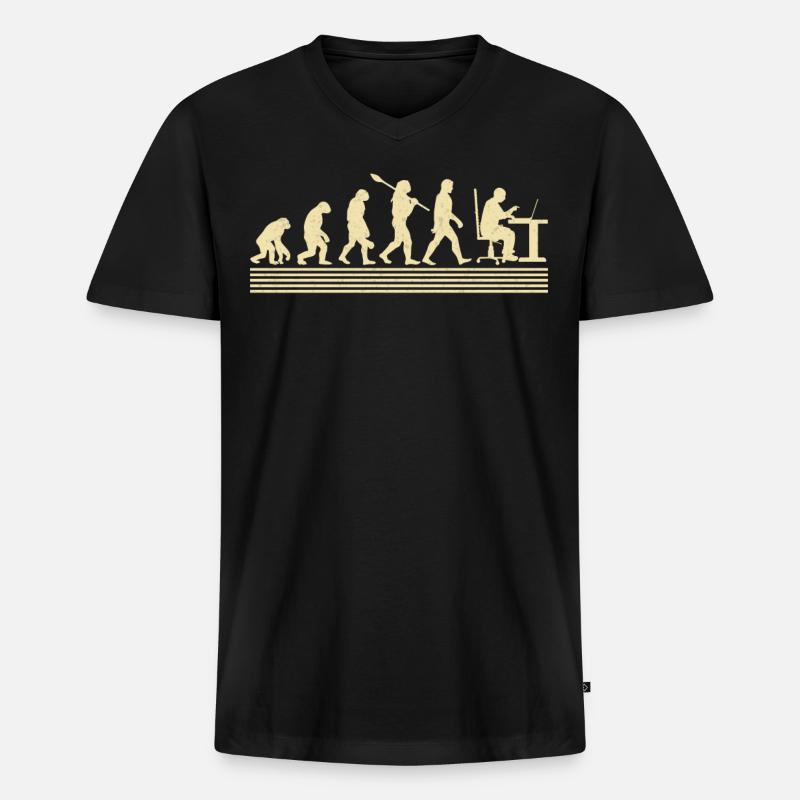 Evolution Des Computerprogrammierers - Männer Premium Bio T-Shirt mit V-Ausschnitt - Schwarz