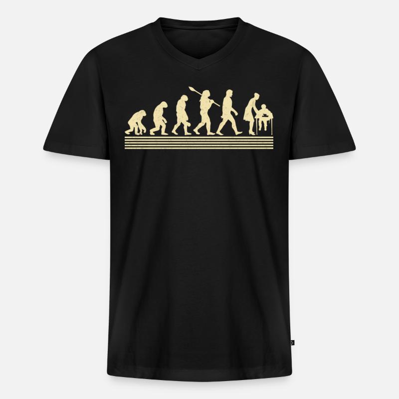 Evolution Des Mittelschullehrers - Männer Premium Bio T-Shirt mit V-Ausschnitt - Schwarz