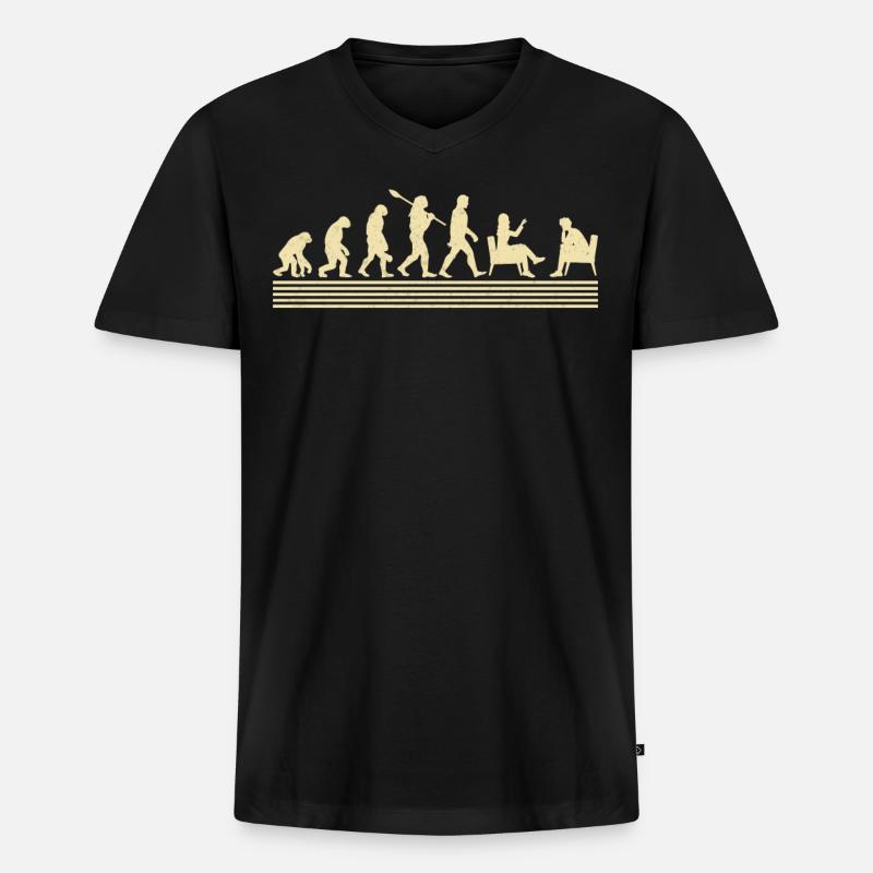 Evolution Des Schulberaters - Männer Premium Bio T-Shirt mit V-Ausschnitt - Schwarz
