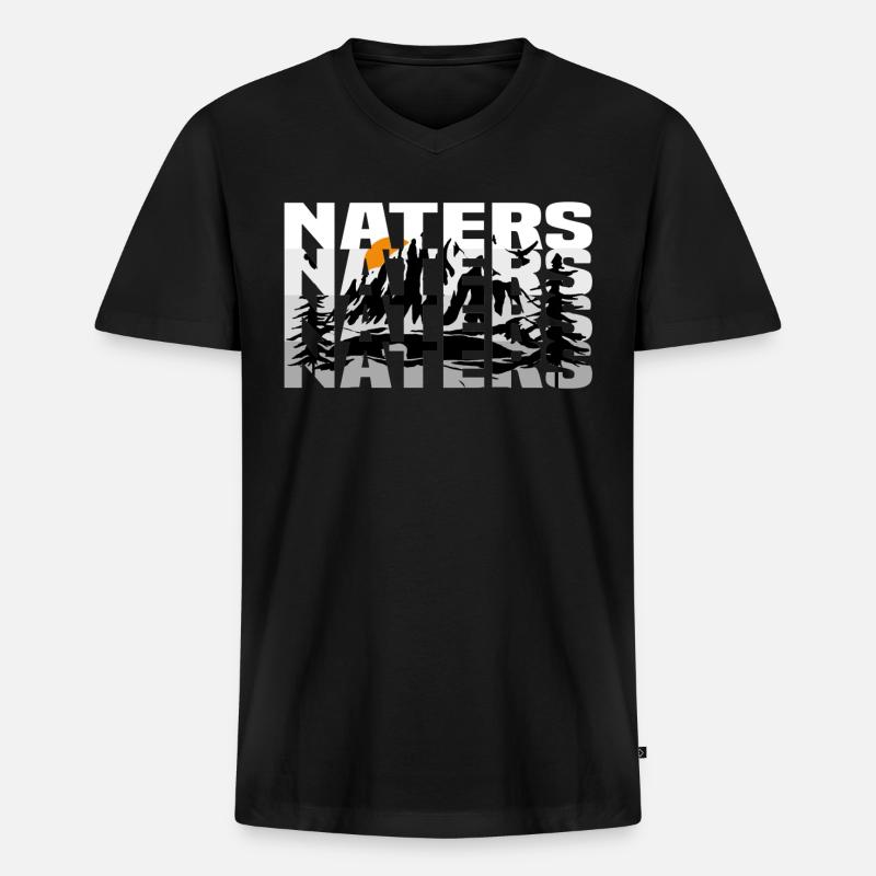 naters wallis - Männer Premium Bio T-Shirt mit V-Ausschnitt - Schwarz