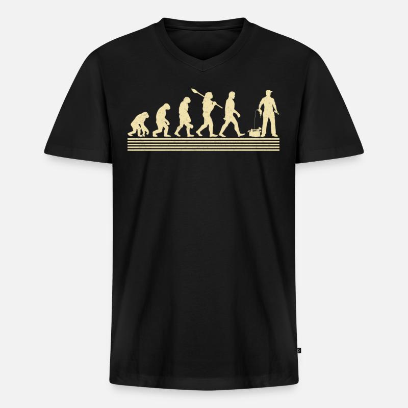 Mechanische Evolution - Männer Premium Bio T-Shirt mit V-Ausschnitt - Schwarz