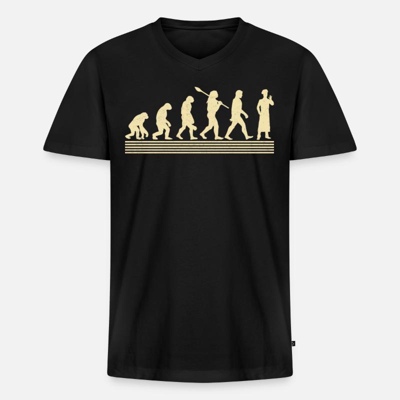 Koch Evolution - Männer Premium Bio T-Shirt mit V-Ausschnitt - Schwarz