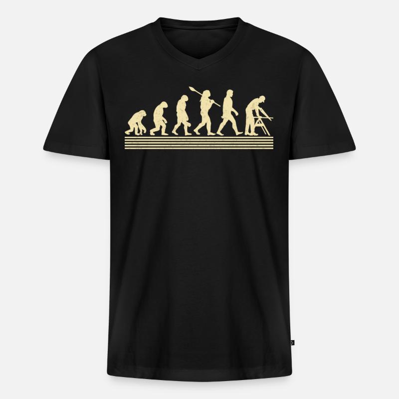 Évolution de la menuiserie - T-shirt encolure en V Premium bio Homme - noir