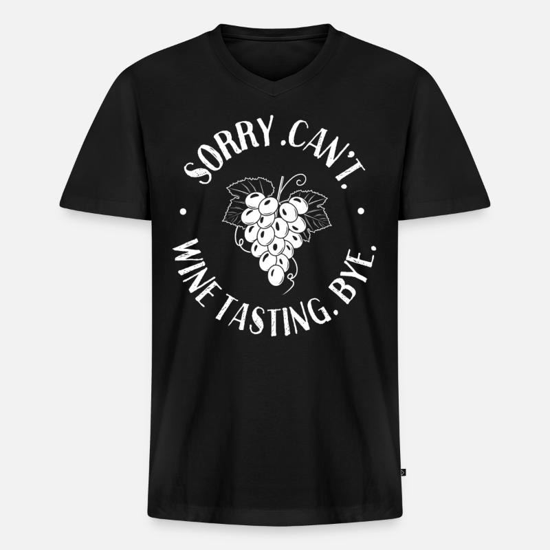 Sommelier Wine Drinking Tasting - Männer Premium Bio T-Shirt mit V-Ausschnitt - Schwarz
