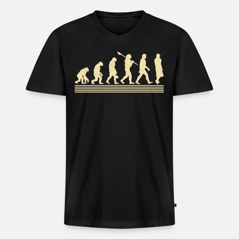 Leichenbestatter-evolution - Männer Premium Bio T-Shirt mit V-Ausschnitt - Schwarz