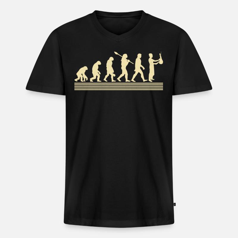 Metzger-evolution - Männer Premium Bio T-Shirt mit V-Ausschnitt - Schwarz