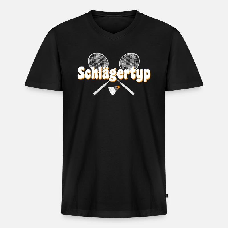 crossminton schlägertyp - Männer Premium Bio T-Shirt mit V-Ausschnitt - Schwarz