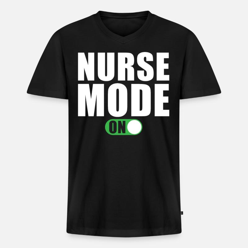 Krankenschwester Modus An Lustige - Männer Premium Bio T-Shirt mit V-Ausschnitt - Schwarz
