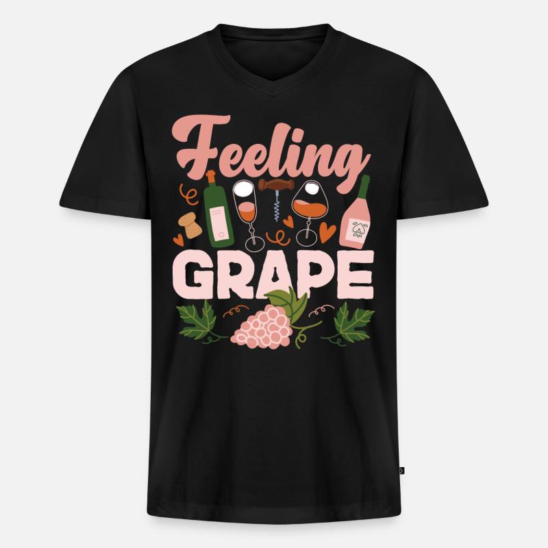 Sommelier Wine Drinking Tasting - Männer Premium Bio T-Shirt mit V-Ausschnitt - Schwarz