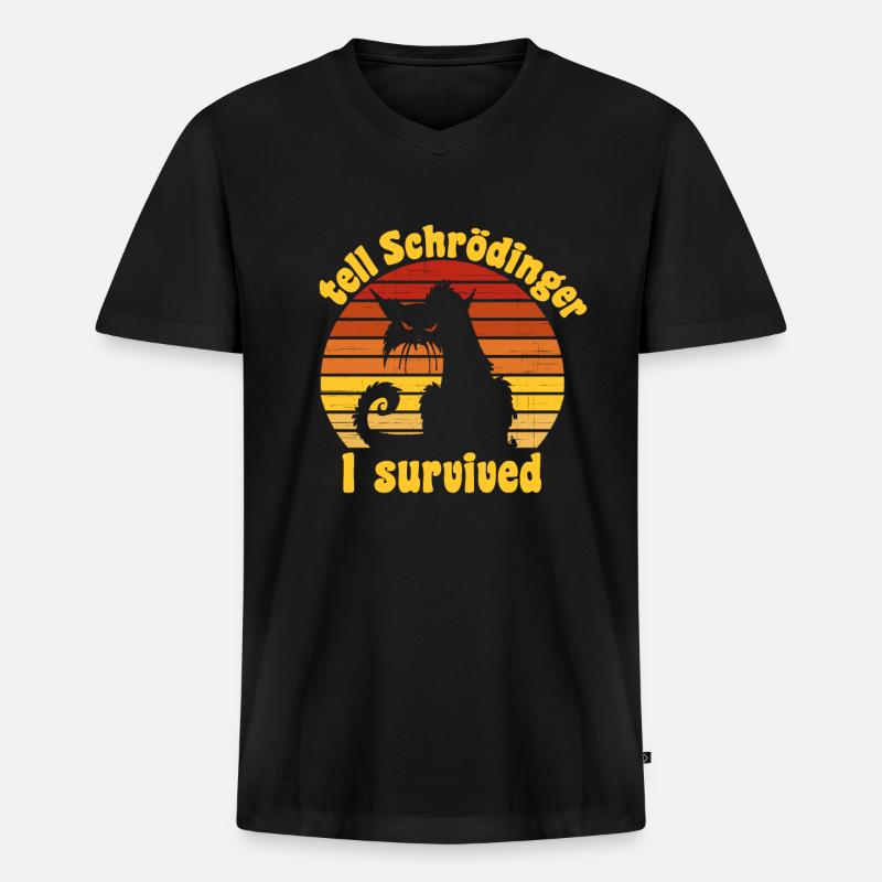 schrödingers katze - Männer Premium Bio T-Shirt mit V-Ausschnitt - Schwarz