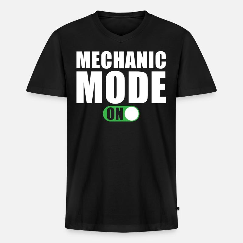Mechaniker Modus Ein - Männer Premium Bio T-Shirt mit V-Ausschnitt - Schwarz