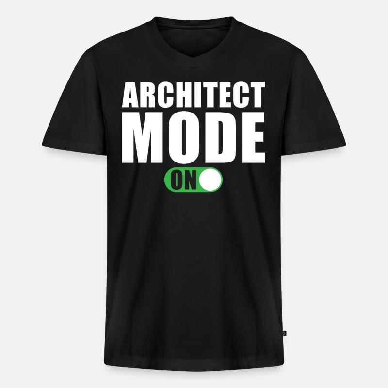 Mode Architecte activé - T-shirt encolure en V Premium bio Homme - noir
