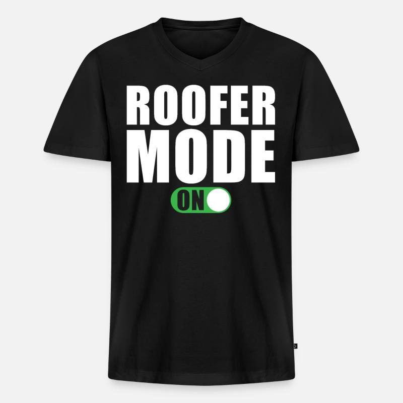 Dachdecker Modus Ein - Männer Premium Bio T-Shirt mit V-Ausschnitt - Schwarz